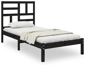 3105939 vidaXL Cadru de pat, negru, 90x200 cm, lemn masiv