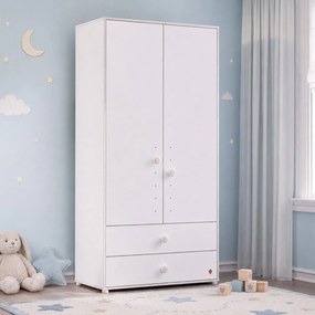 Dulap cu 2 usi pentru camera copii, Colectia Montes White