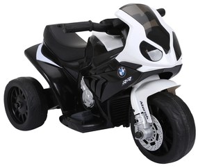 Homcom Motocicleta Electrica pentru Copii cu Autorizatie BMW 3 Roti Baterie Reincarcabila 6V Alb si Negru