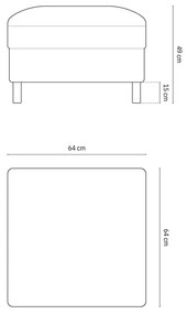 Taburet Eden stofa Puente L64 cm