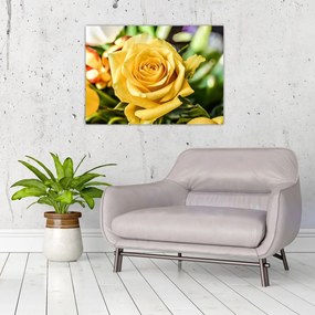 Tablou pe sticlă cu trandafir (70x50 cm)