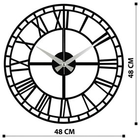 Ceas de perete Enzoclock - S002 Black , 48 x 48 cm