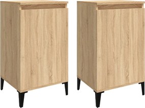 vidaXL Noptiere, 2 buc., stejar sonoma, 40x35x70 cm, lemn prelucrat