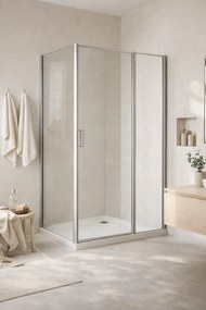 Cabina dus sticla securizata 6 mm, usa batanta, dimensiuni 80x100 cm