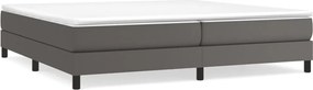 vidaXL Pat box spring cu saltea, gri, 200x200 cm, piele ecologică