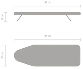 Masa de calcat Brabantia S 1000819, 95x30 cm, Compact, Carlig de agatat, Multicolor