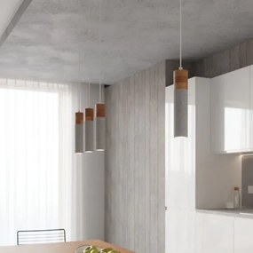 Lustră pe cablu ZANE 3xGU10/40W/230V beton/lemn Sollux SL.0967