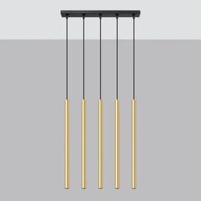 Lustră pe cablu Sollux SL.1198 PASTELO 5xG9/8W/230V auriu