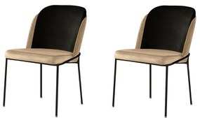 Set de scaune de sufragerie Dore Beige and Black,2 buc.