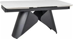 Masa extensibila ARMANDO, alb cu efect de marmura, ceramica/metal, 160