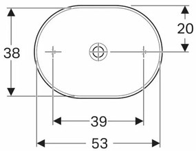 Lavoar pe blat Geberit Variform eliptic fara preaplin 55x40 cm