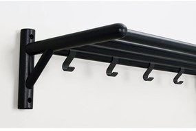 Cuier de perete negru din lemn masiv de stejar Milford - Rowico