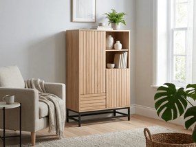 Comoda inalta VALMOR 120x75 cm, decor stejar