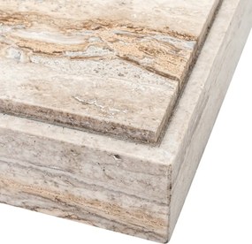 Masuta de Cafea Design LUX, Travertin, Silver, Sartoria, 83x83cm