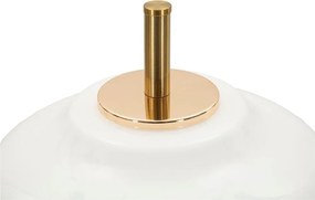 Veioză albă-neagră cu abajur din sticlă (înălțime 46 cm) Vintage – Mauro Ferretti