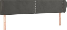 vidaXL Tăblie de pat cu aripioare gri închis 203x23x78/88 cm catifea