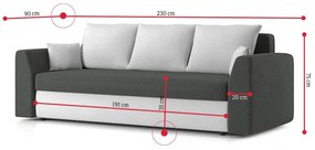 Supermobel Canapea extensibilă ZARTA 2,230x75x90,haiti 14/haiti 17