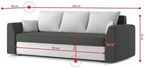 Supermobel Canapea extensibilă ZARTA 2,230x75x90, haiti 5/haiti 3