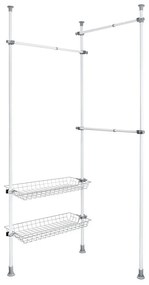 Suport pentru haine alb telescopic din metal Herkules – Wenko