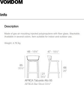 Set 4 Scaune de bar exterior / interior design modern premium AFRICA H-85cm 65030