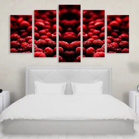 Tablou Multicanvas 5 Piese Blackberries 250x120 cm