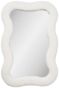 Oglindă Bosaro, pluș, alb, 80x54 cm