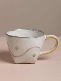 Set 2 cești de cafea din gresie ceramică, H7 cm, "Marine"