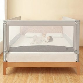 Protecție laterală pat Monkey Mum® Economy - 160 cm - gri deschis