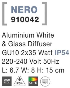 Aplica perete ambientala de exterior IP54 NERO alba NVL-910042