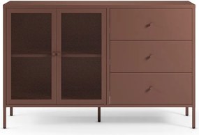 Comodă burgundy din metal 140x90x40 cm Fayna – Marckeric