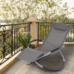 Outsunny Scaun Balansoar Zero-Gravity din Textilen, Design Ergonomic, Confort Superior, Gri, 154x80x84cm | Aosom Romania