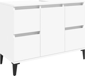 vidaXL Dulap de chiuvetă, alb, 80x33x60 cm, lemn prelucrat