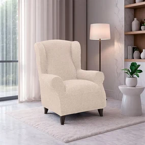 Huse super elastice RUBINIA smântânii fotoliu clasic (l. 70 - 95 cm)