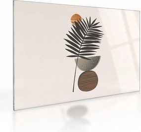 Tablou pe sticlă - Abstracție cu frunze de palmier (70x50 cm)