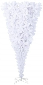 Brad de Craciun artificial inversat, cu suport, alb, 210 cm Alb, 210 x 110 cm, 1