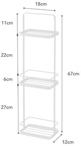 Raft baie cu 3 etajere YAMAZAKI Takamtsu, alb