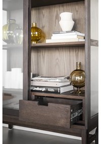 Vitrină maro cu aspect de lemn de stejar cu ușă glisantă 100x203 cm Hazelton – Rowico