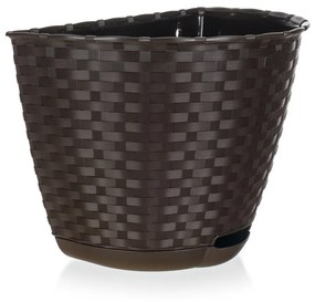 Ghiveci de flori cu perete cu auto-udare Brilanz, maro, 30 cm