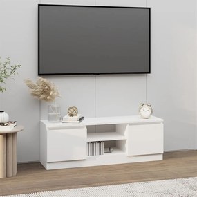 Comoda TV cu usa, alb, 102x30x36 cm