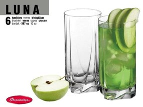 Set 6 pahare long drink 387ml, Luna