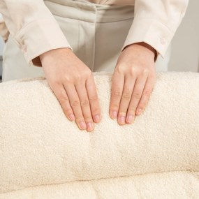 HOMCOM Scaun de birou, scaun de birou tapițat, funcție de basculare, rotativ, cu roți, Crem | Aosom Romania