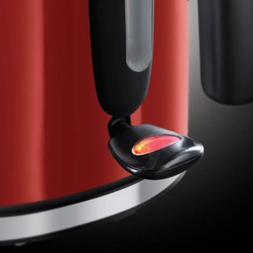Cana electrica Russell Hobbs Colours Plus Flame Red 20412-70, 2400 W, 1,7 l, Fierbere rapida, Element de incalzire ascuns, Baza rotativa la 360°, Indicator, Rosu