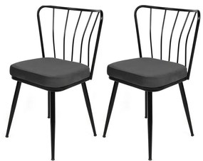 Set de scaune de sufragerie Yildiz Black, 2 buc., 2 buc.