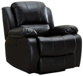 Fotoliu Masaj si Incalzire, Recliner, suport picioare extensibil, Air PU Premium, Negru