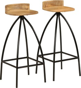 vidaXL Scaune de bar, 2 buc., lemn masiv de mango