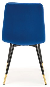 Scaun de sufragerie Kallan (albastru închis + negru + auriu). 1039673