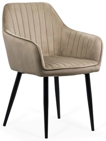 Fotoliu pentru cafenea din catifea cu picioare metalice BUC 259 bej