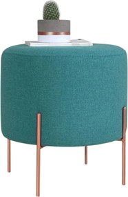 Taburet COPPER 45, verde/cupru, material textil/otel, 40x40x42 cm