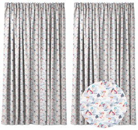 Set 2 draperii 180 x 240 cm, blackout 60%, print modern, Kidizi The Sky is the Limit, multicolor, draperii camera copilului
