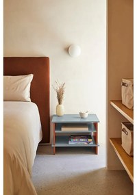 Noptieră cărămizie/gri cu rafturi Inari – Teulat